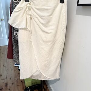Beautiful stylish mock wrap linen skirt